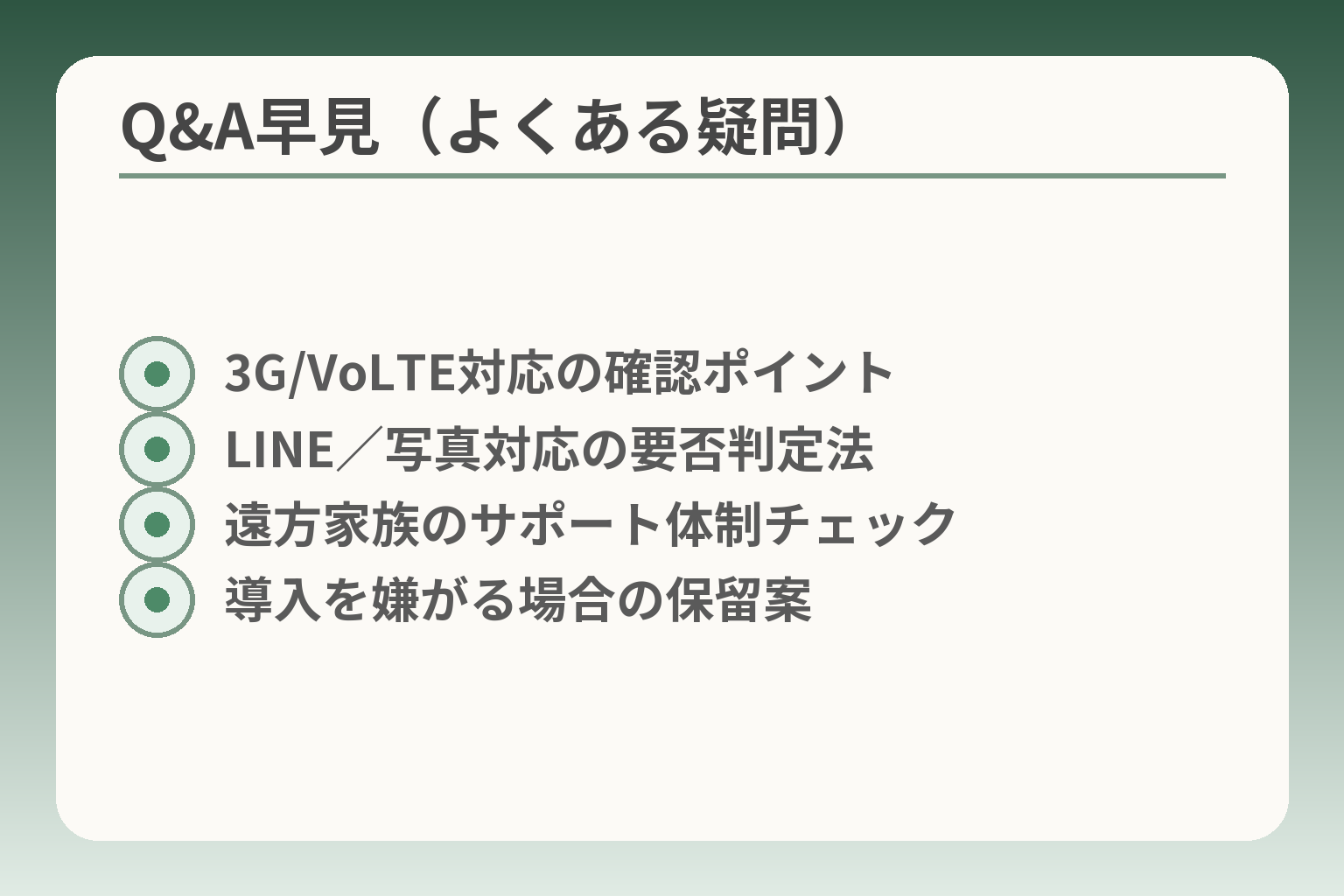 Q&A早見（よくある疑問）