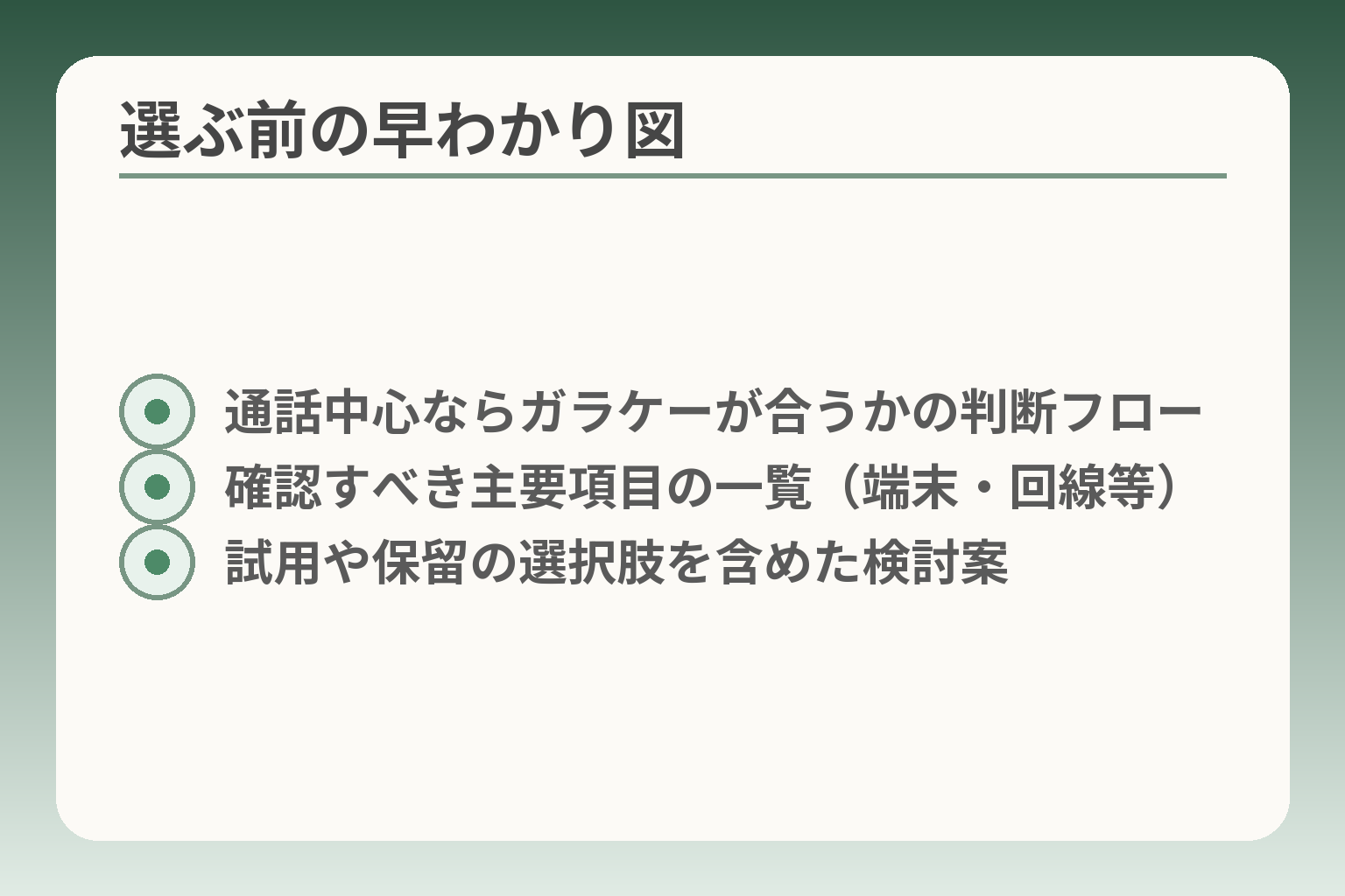 選ぶ前の早わかり図