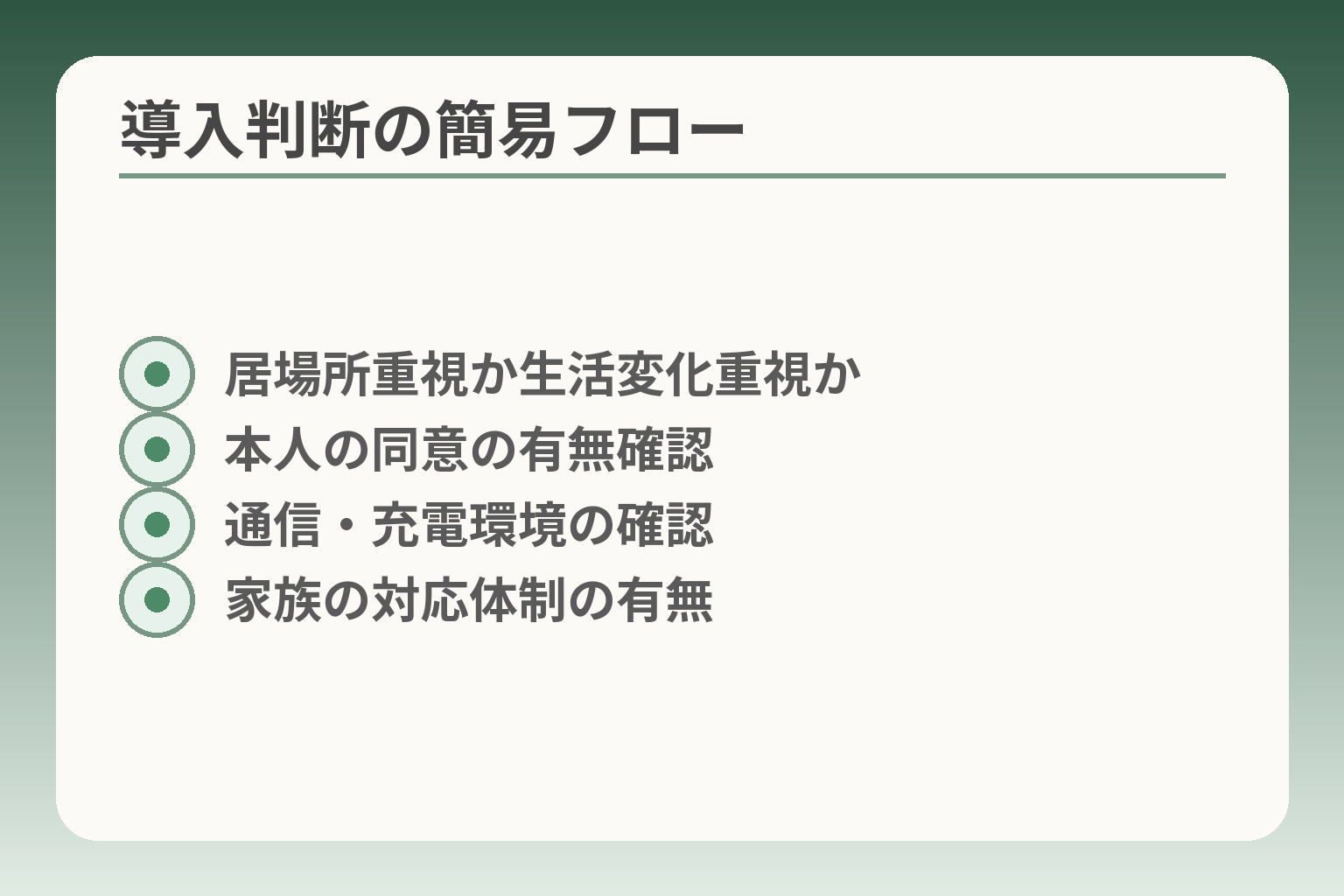導入判断の簡易フロー