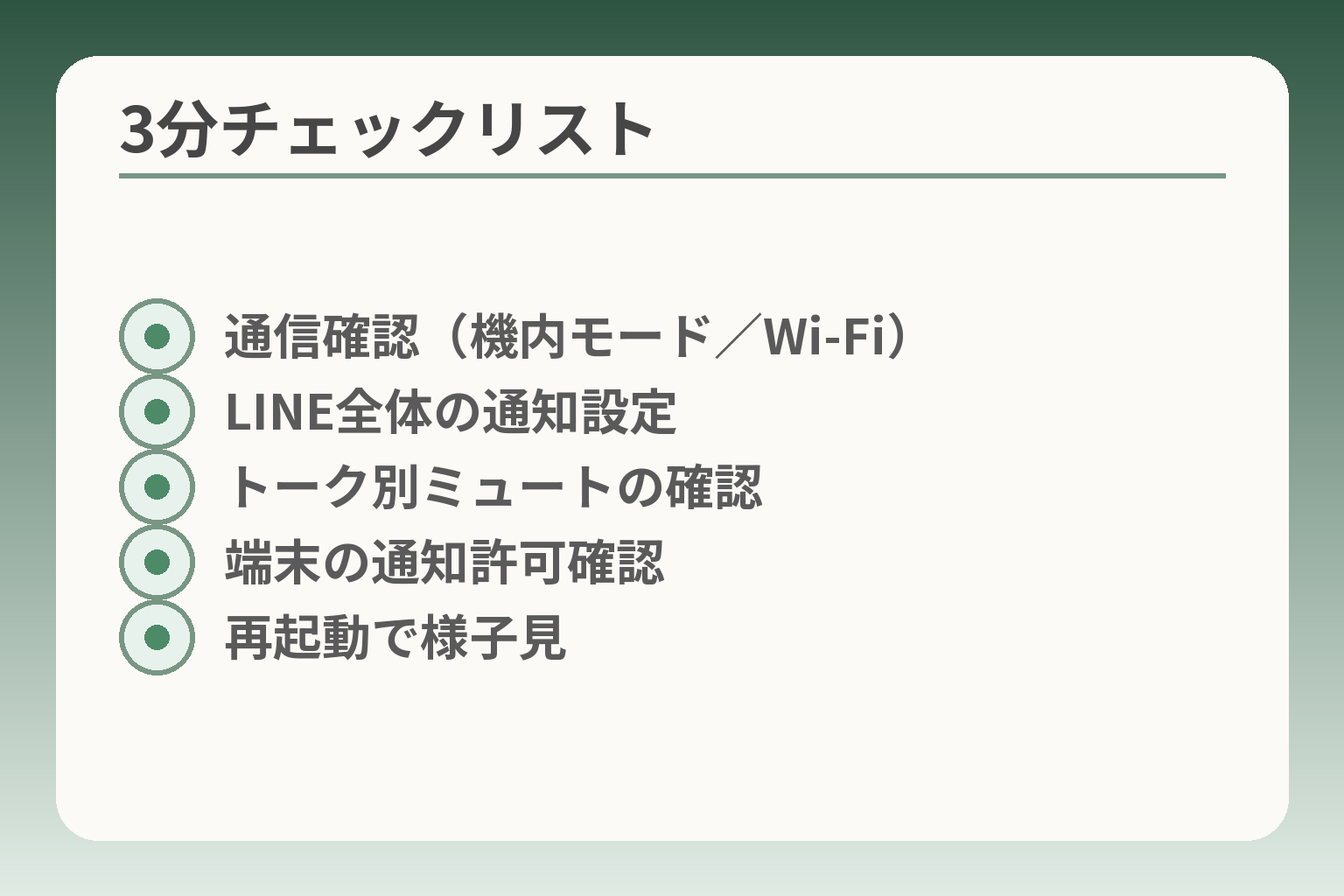 3分チェックリスト