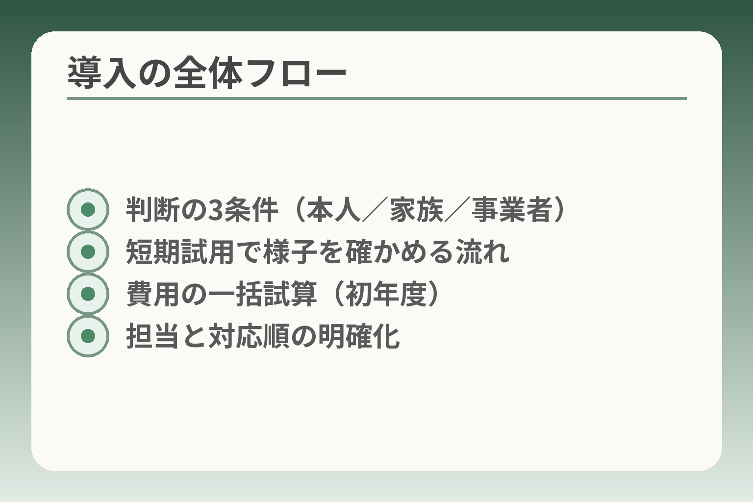 導入の全体フロー