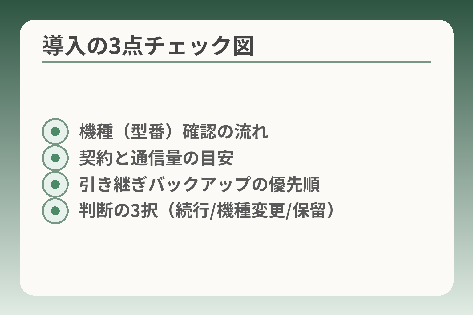 導入の3点チェック図