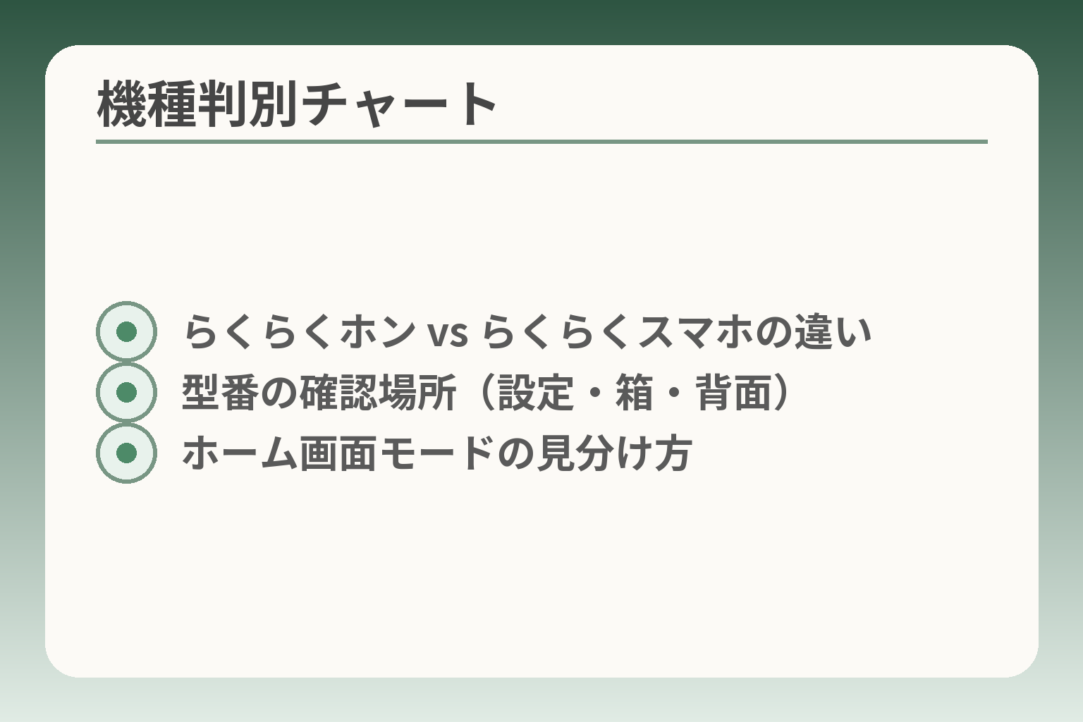 機種判別チャート