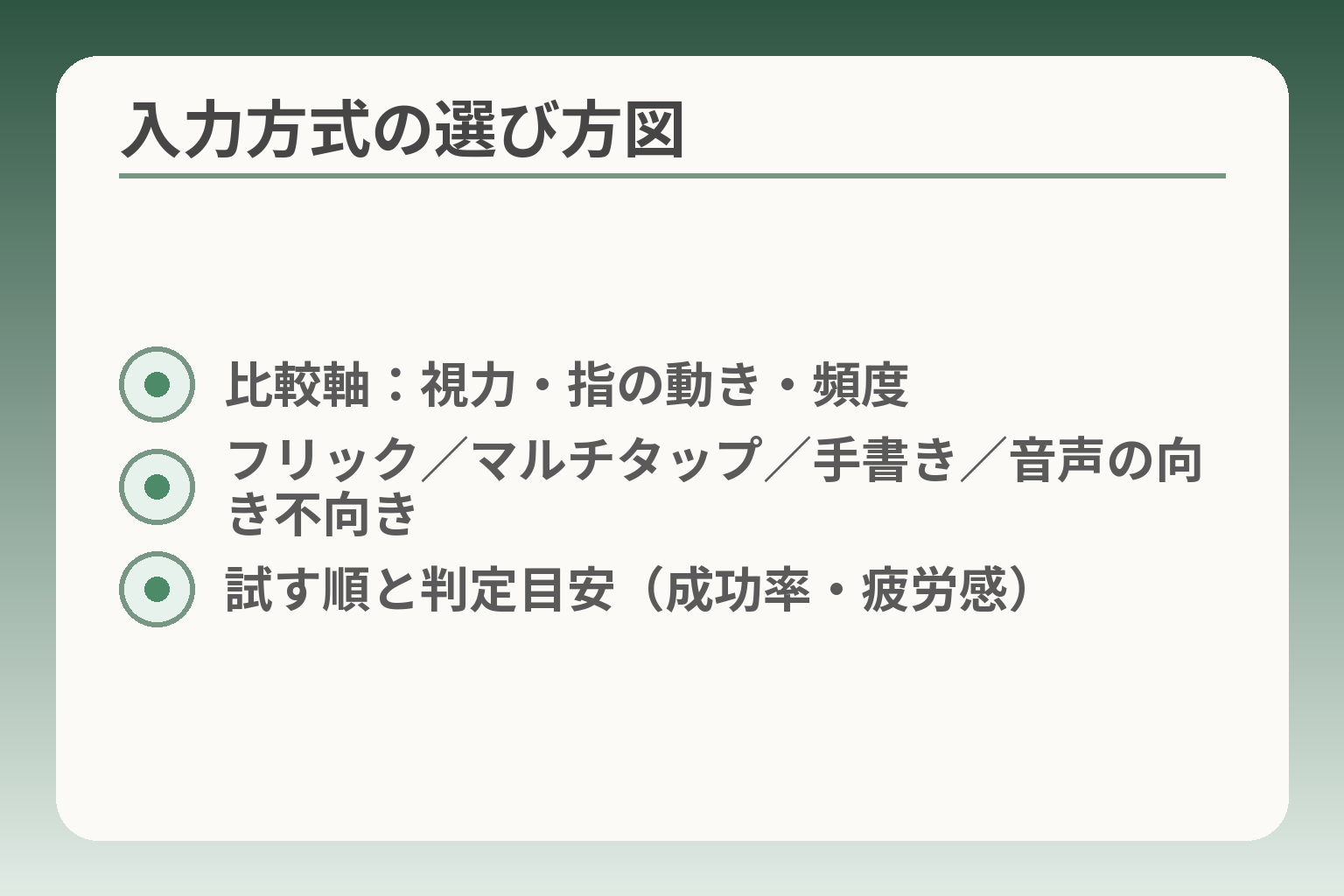 入力方式の選び方図