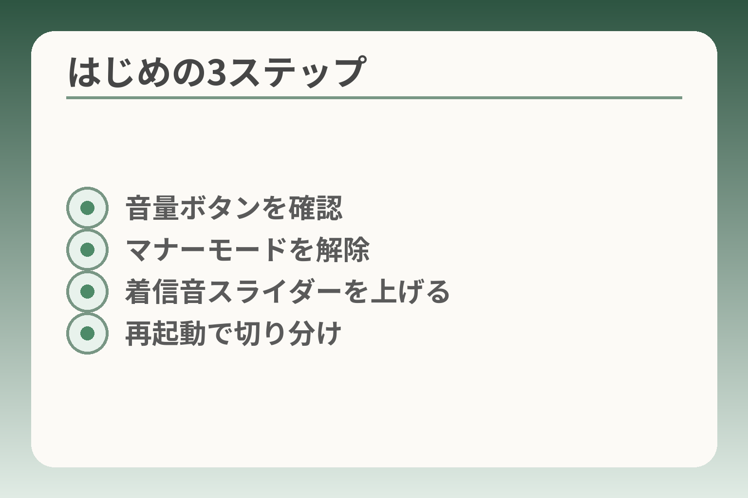 はじめの3ステップ