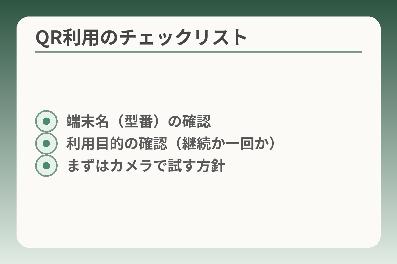 QR利用のチェックリスト