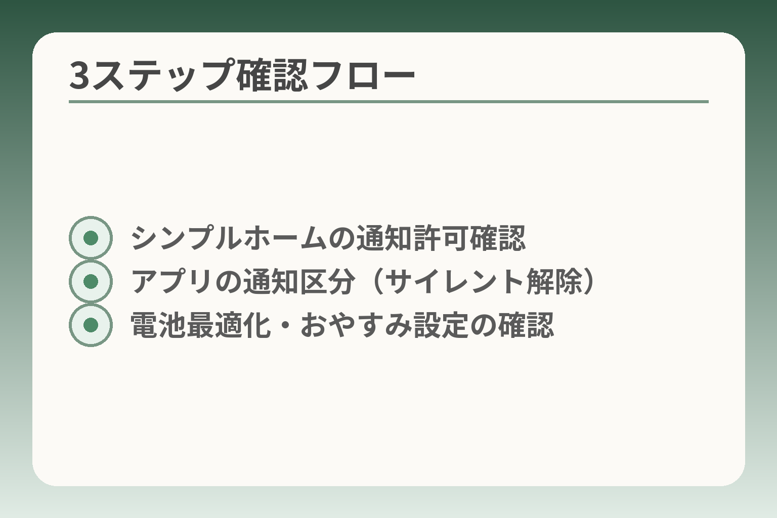 3ステップ確認フロー