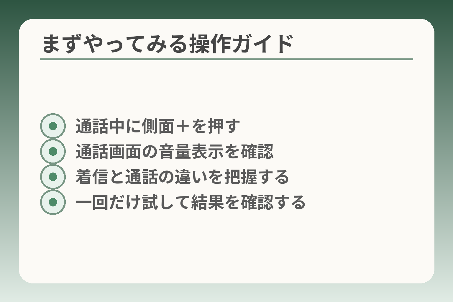 まずやってみる操作ガイド