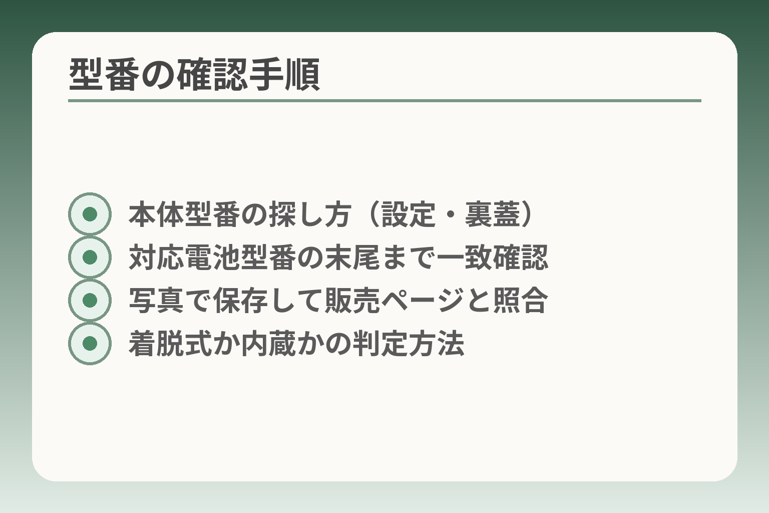 型番の確認手順