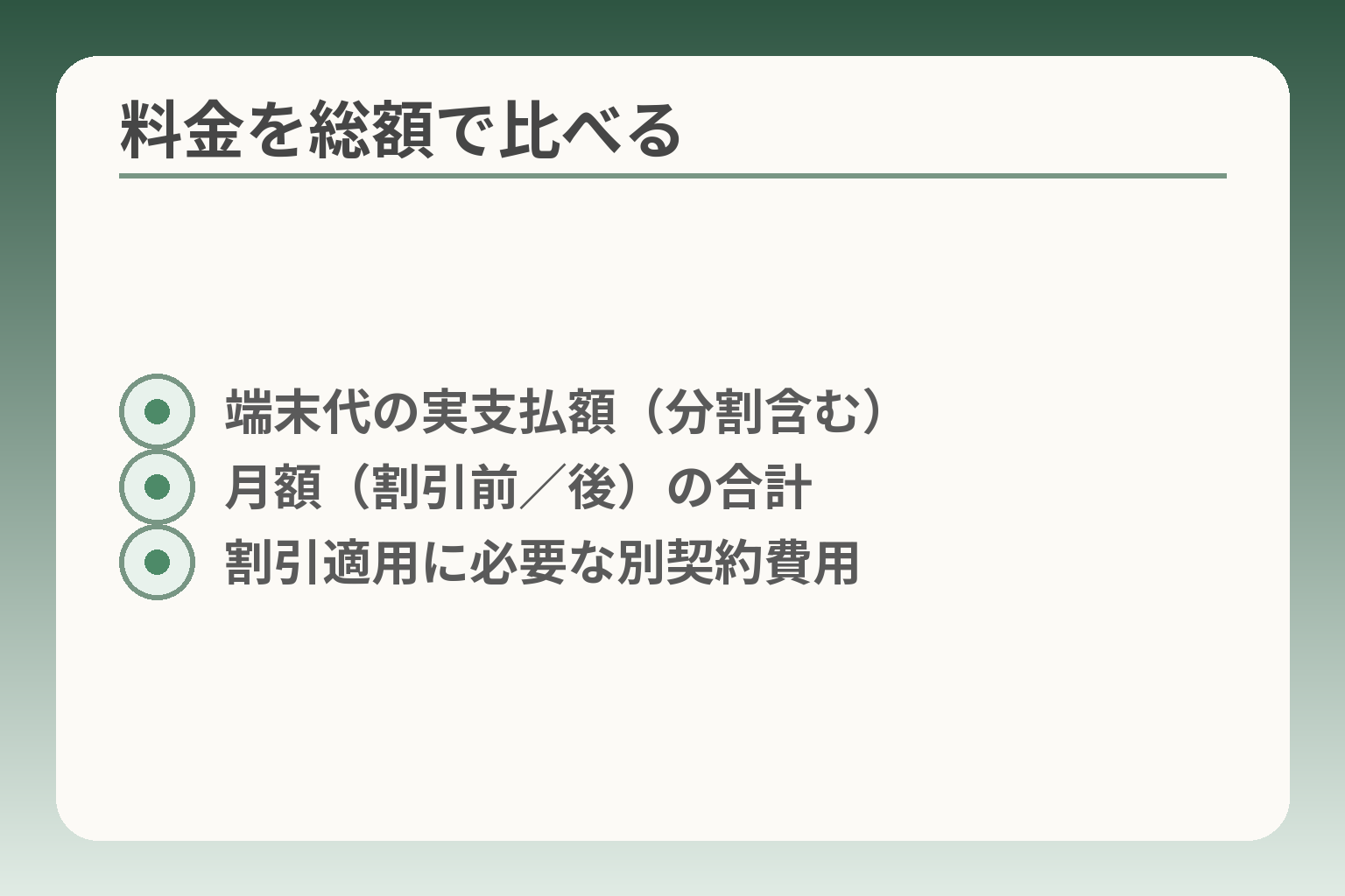 料金を総額で比べる