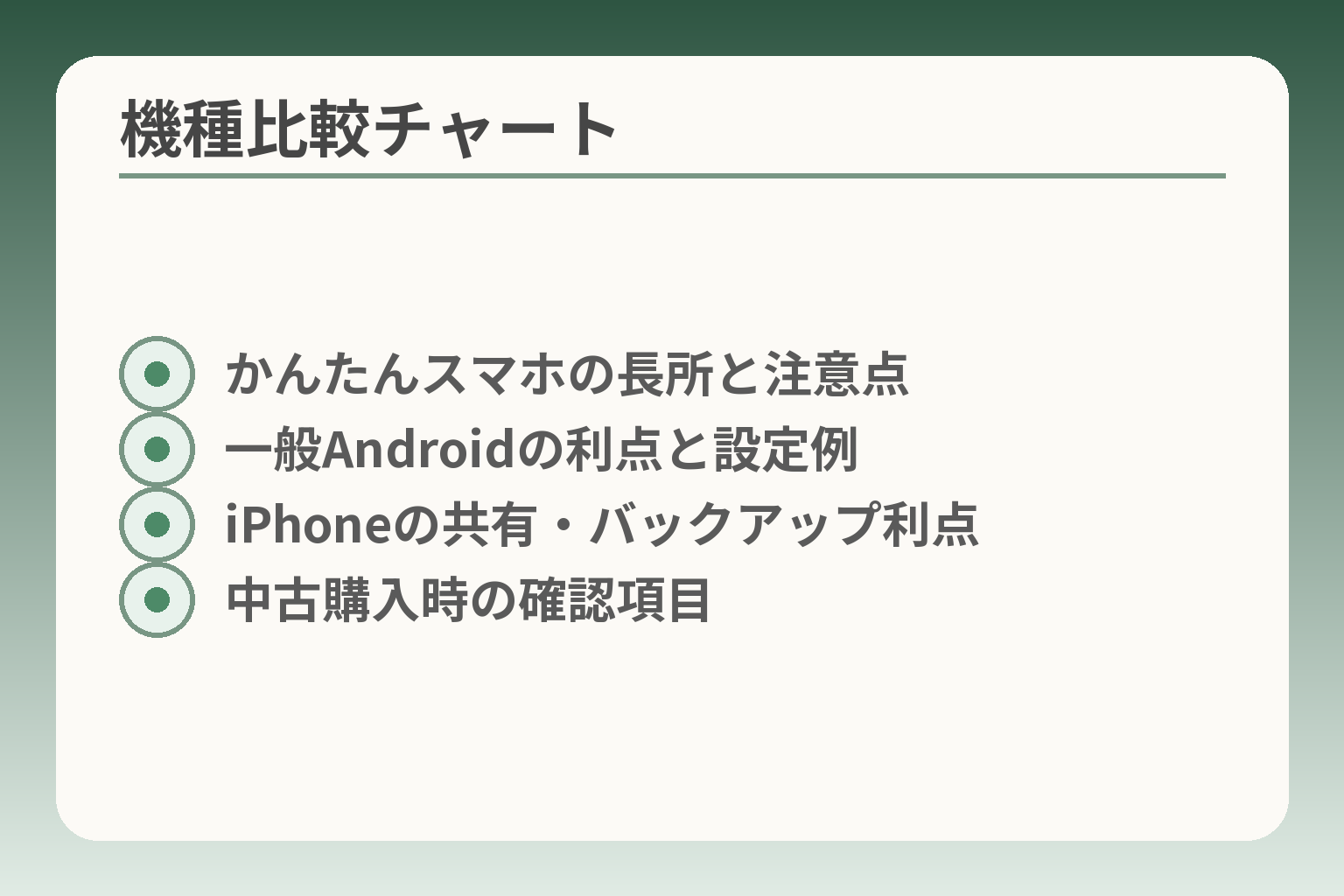 機種比較チャート