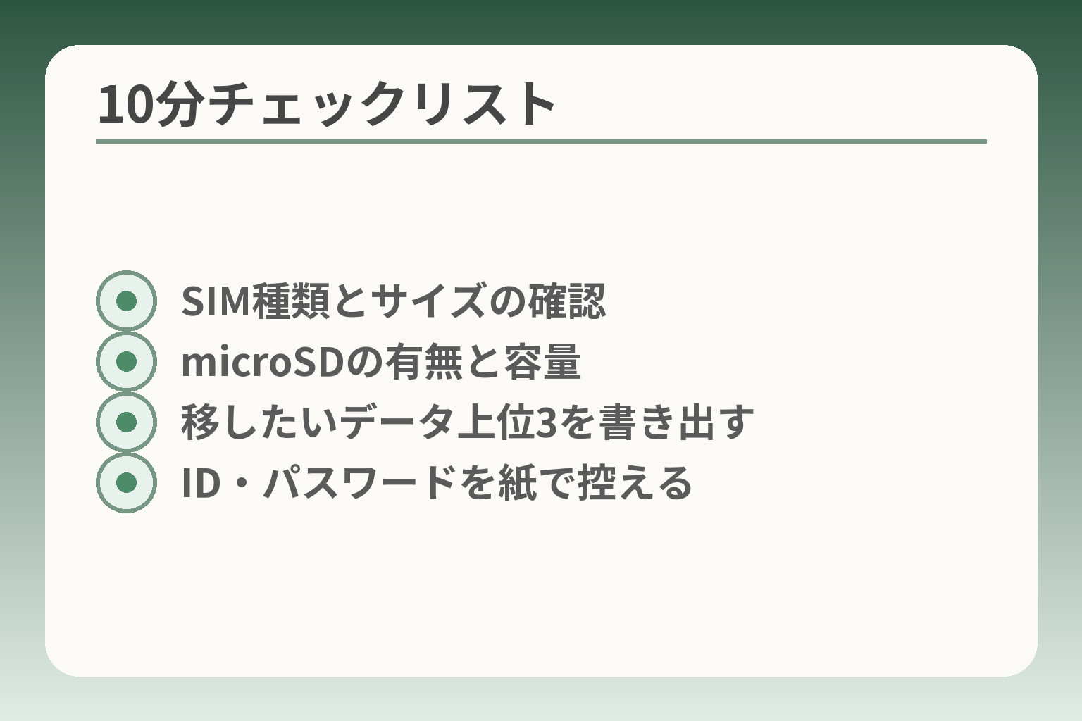 10分チェックリスト