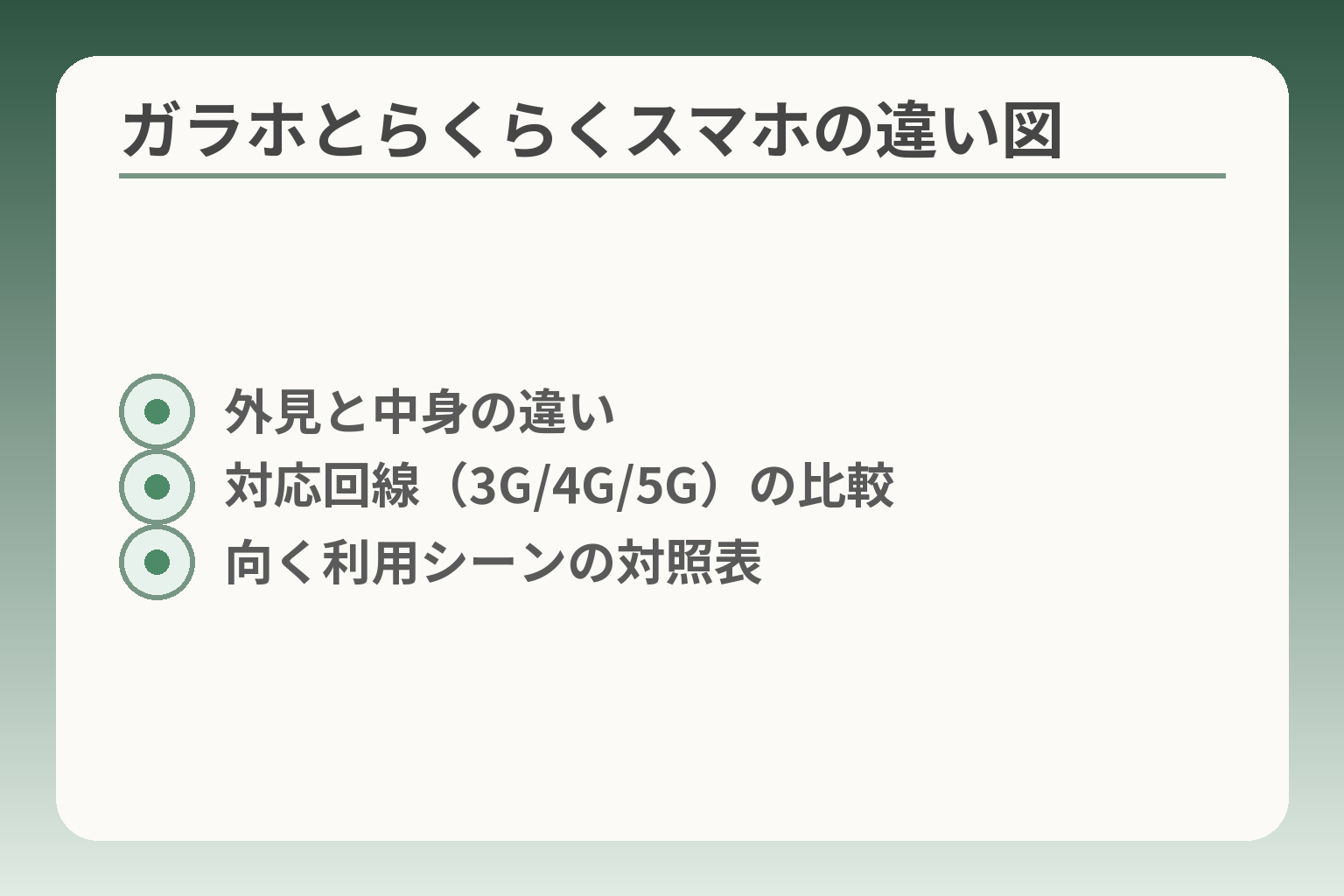 ガラホとらくらくスマホの違い図