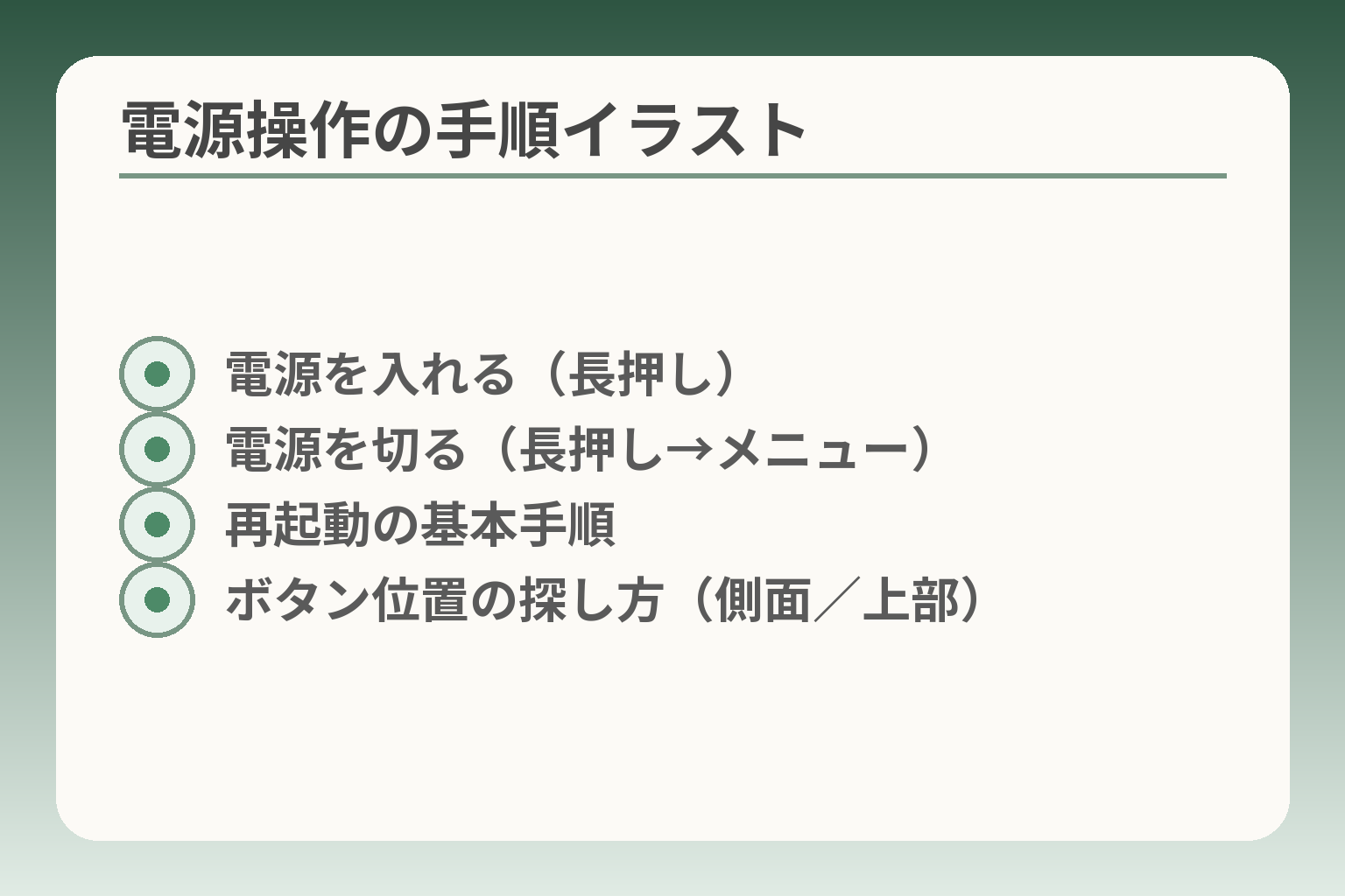 電源操作の手順イラスト