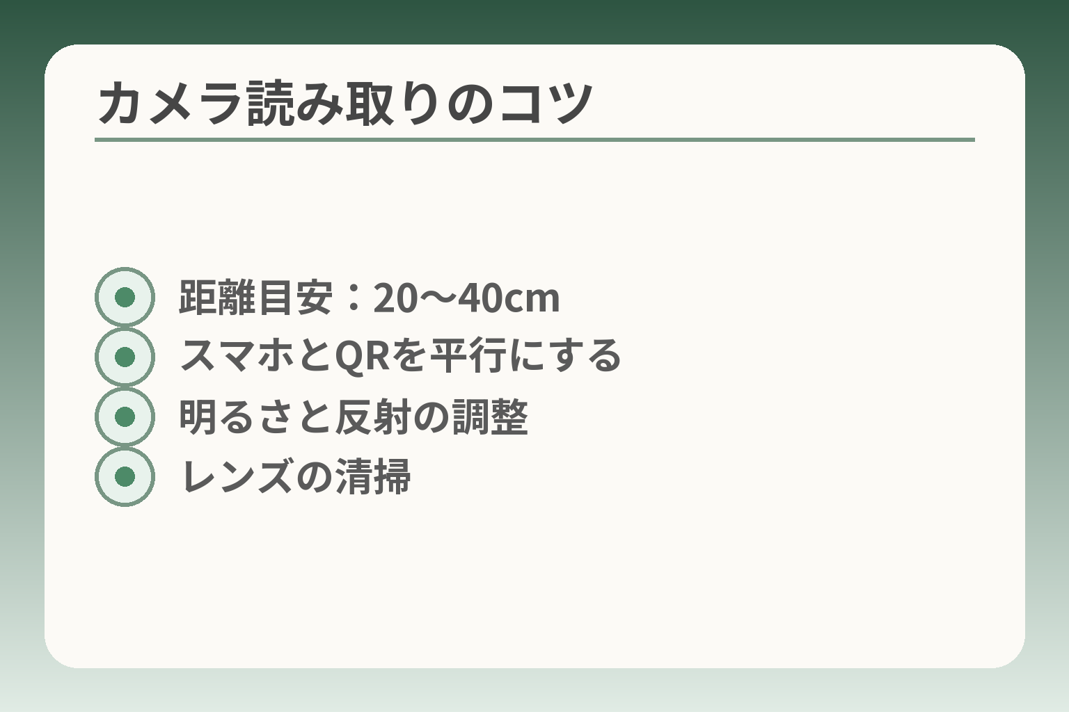 カメラ読み取りのコツ