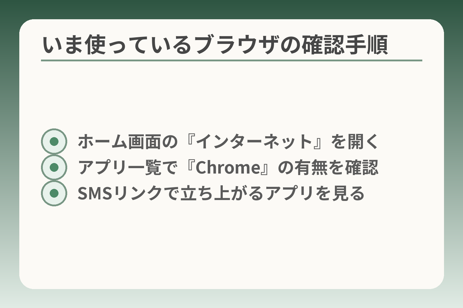 いま使っているブラウザの確認手順