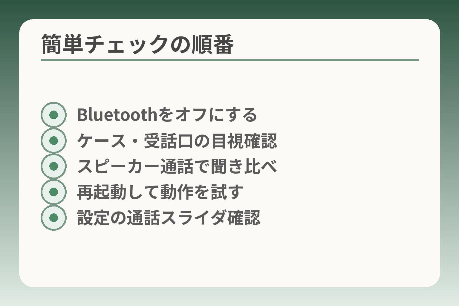簡単チェックの順番