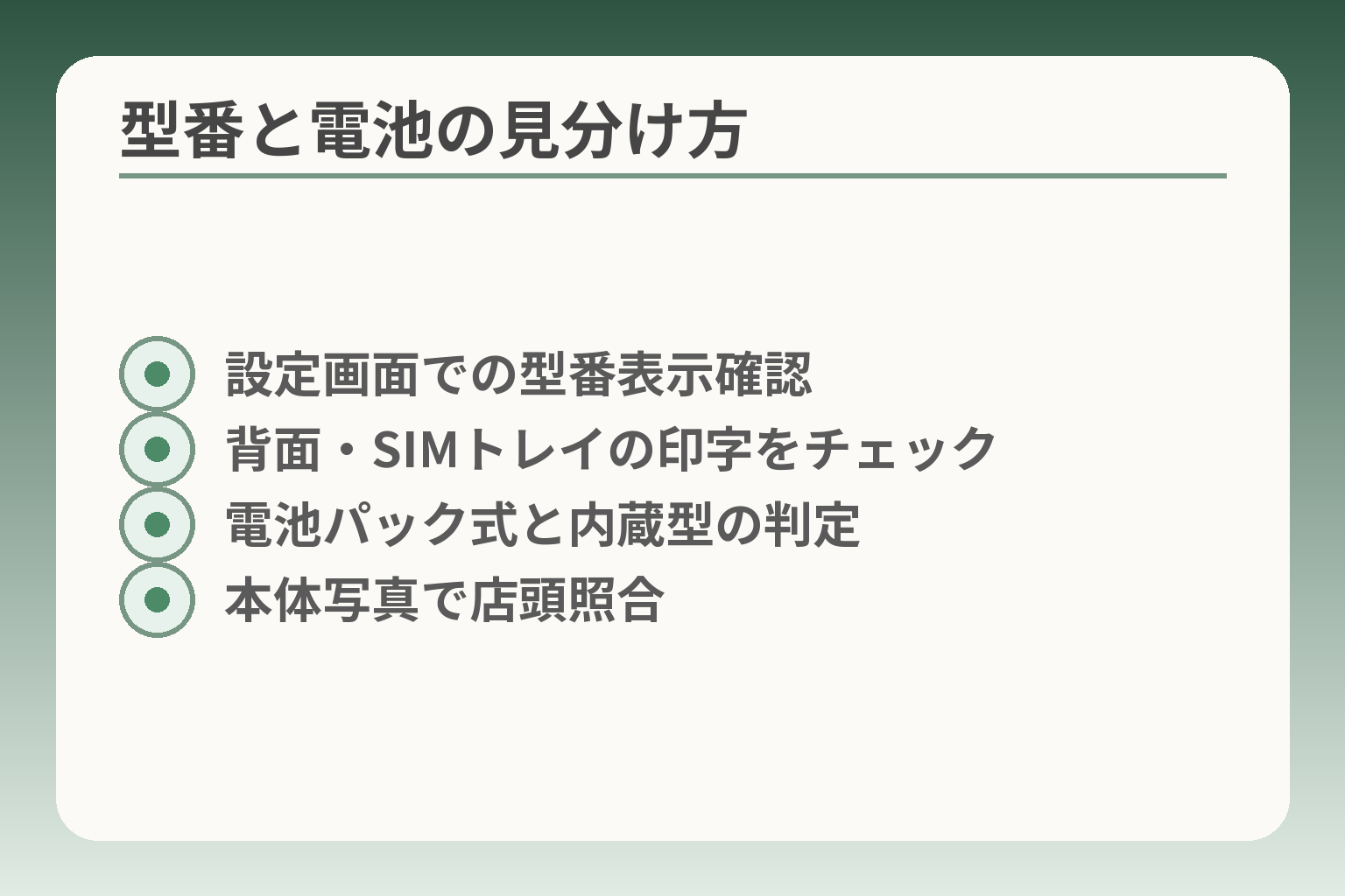 型番と電池の見分け方