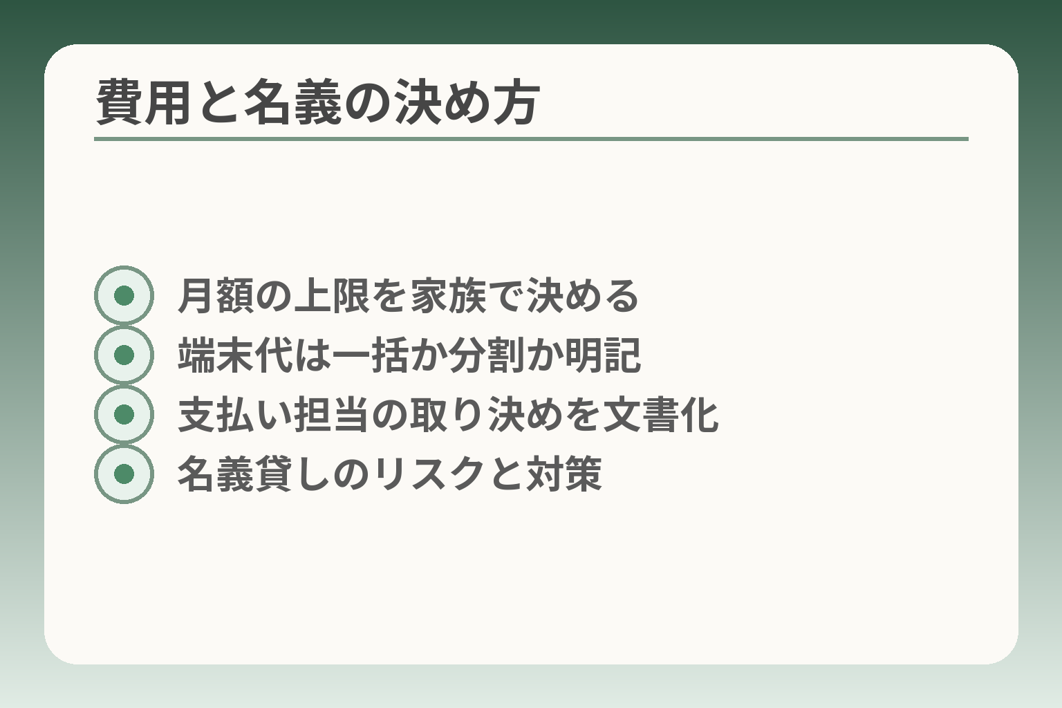 費用と名義の決め方