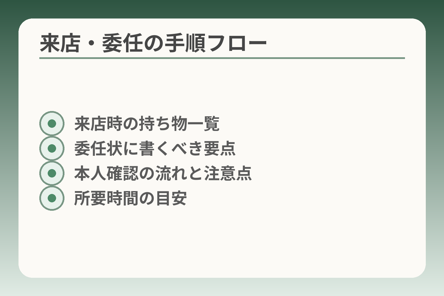 来店・委任の手順フロー