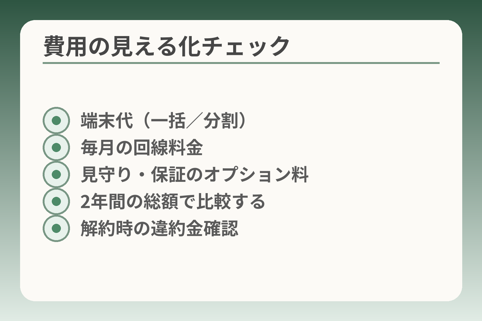 費用の見える化チェック