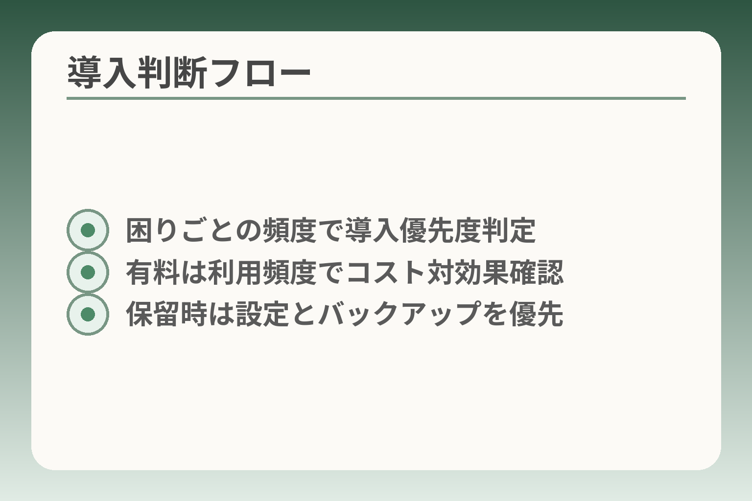 導入判断フロー