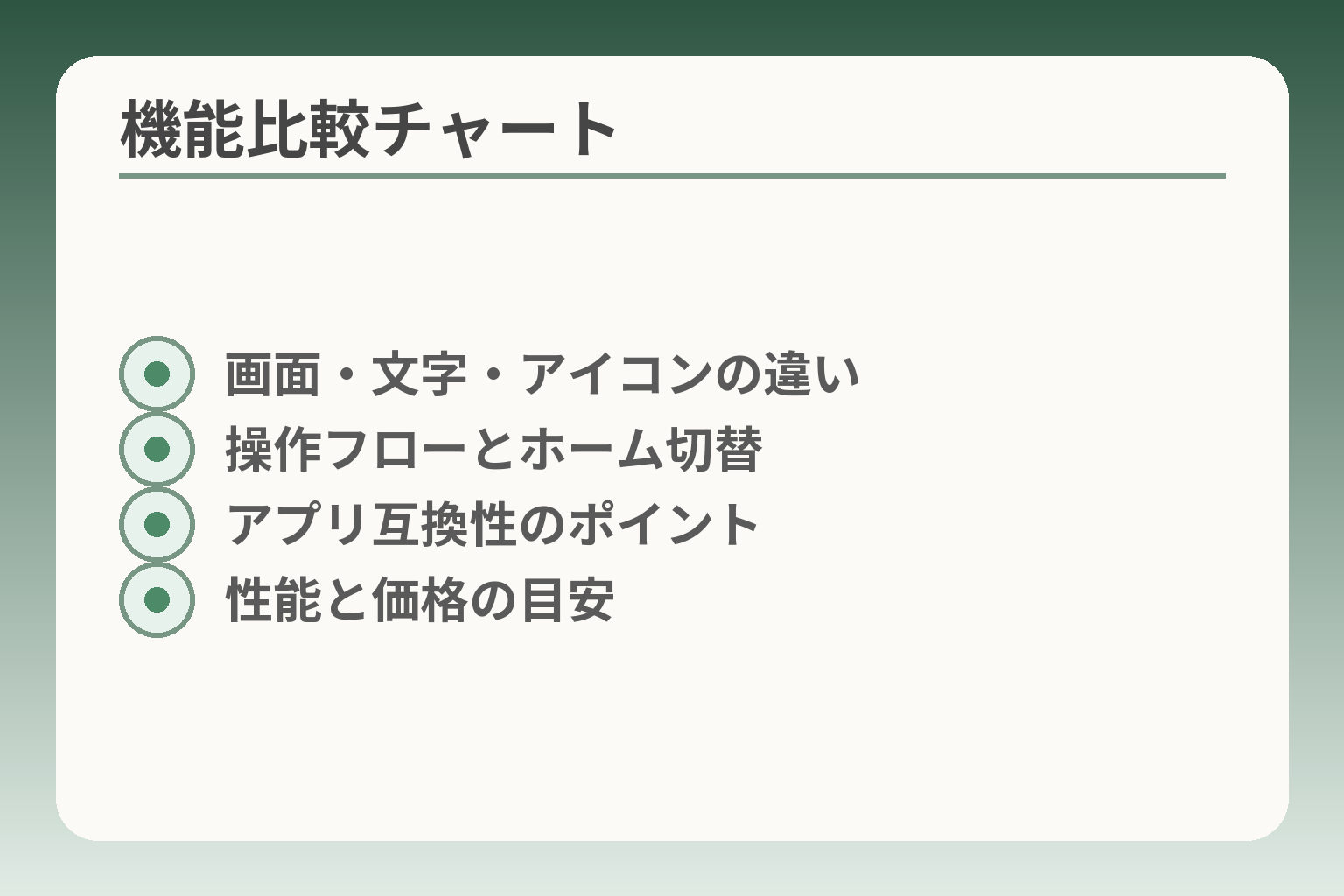 機能比較チャート