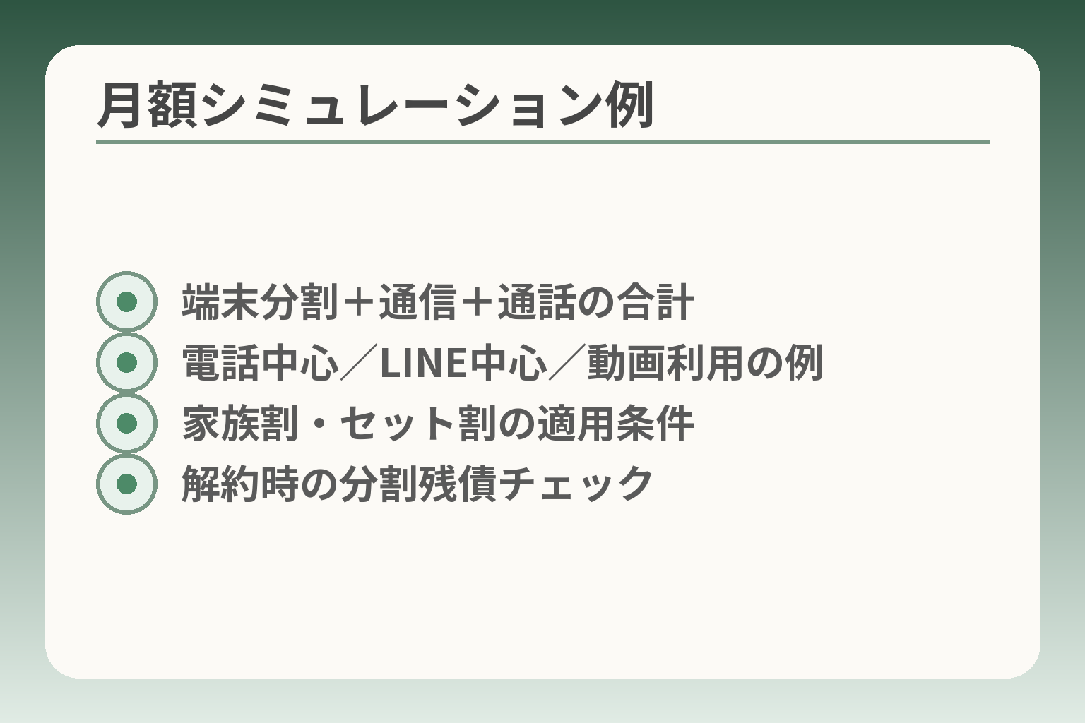 月額シミュレーション例