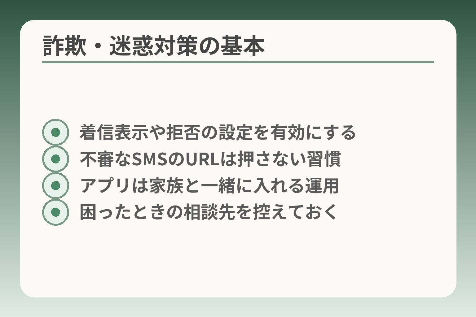 詐欺・迷惑対策の基本