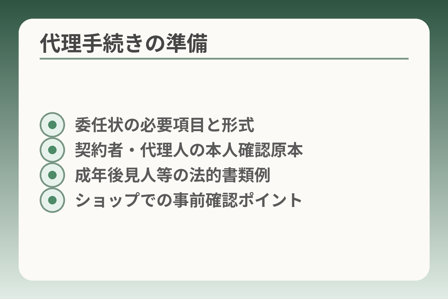 代理手続きの準備