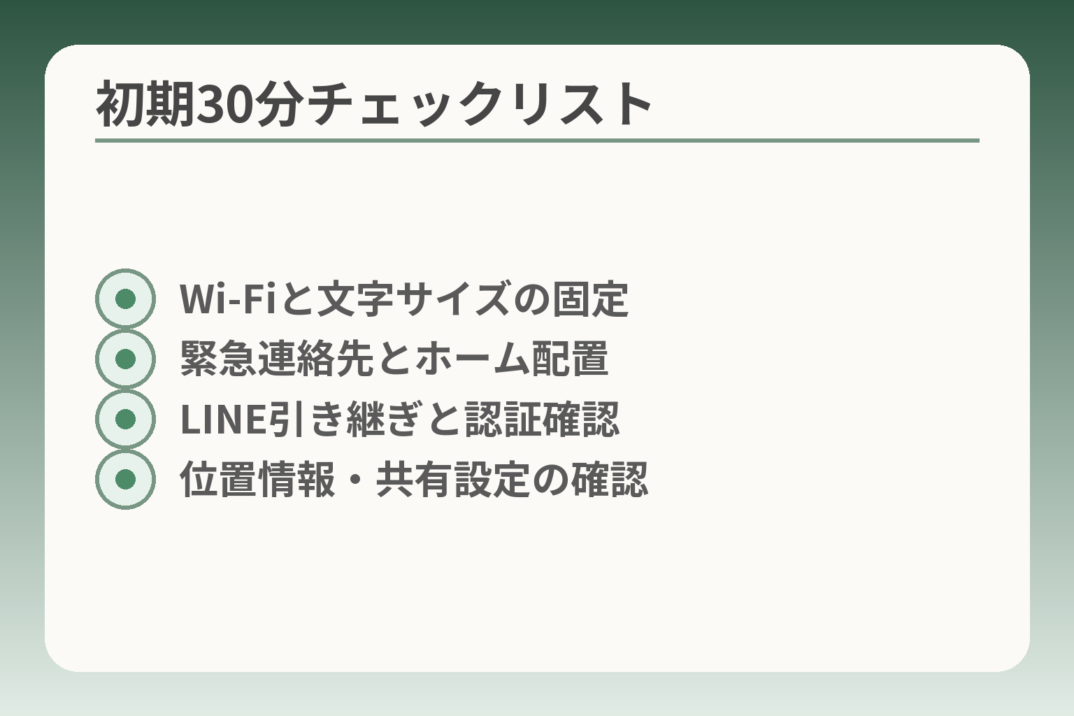 初期30分チェックリスト