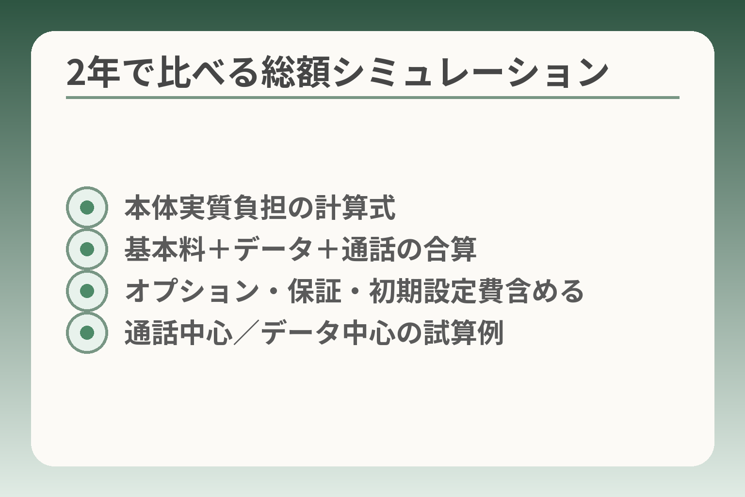 2年で比べる総額シミュレーション