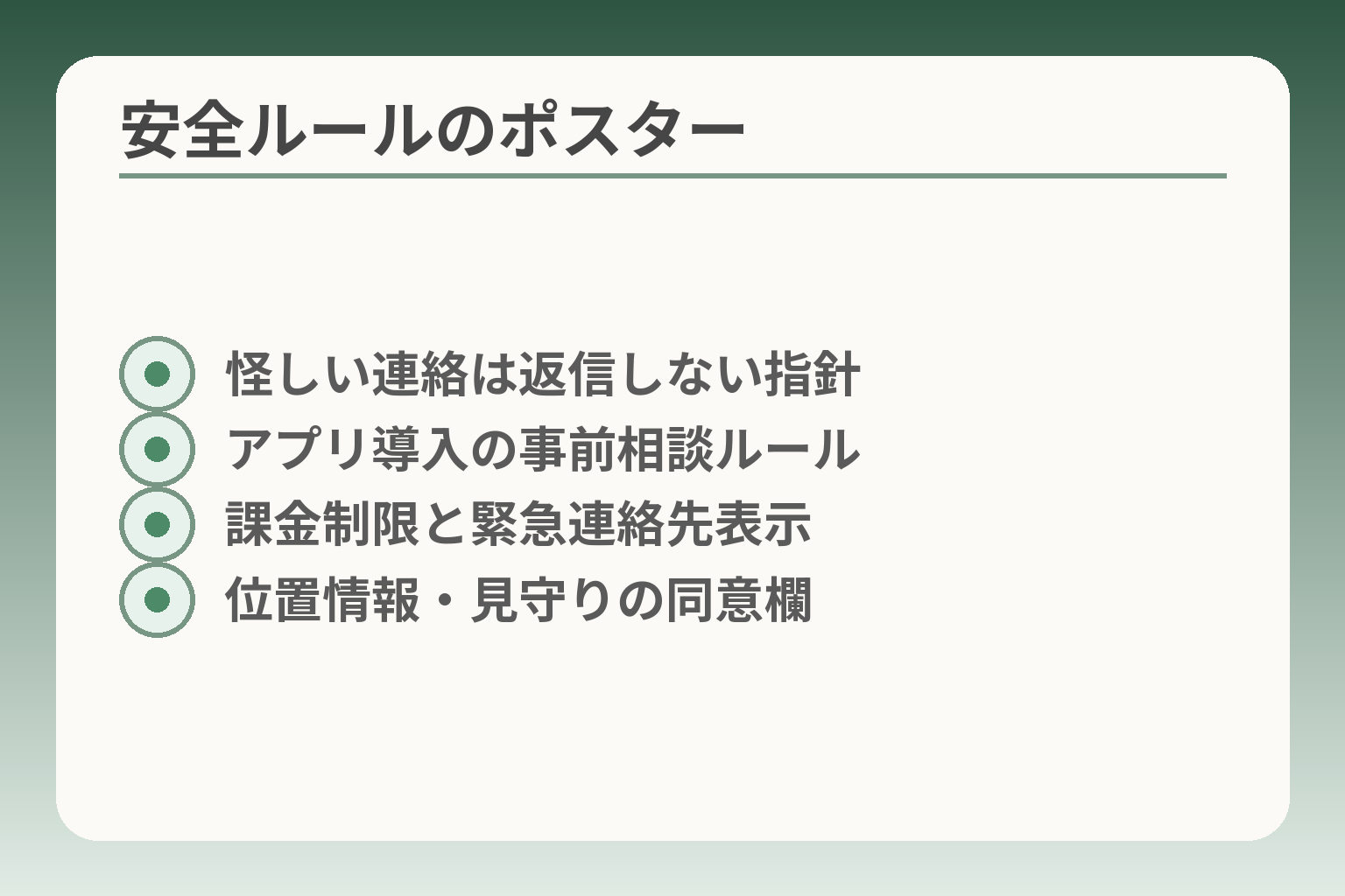 安全ルールのポスター