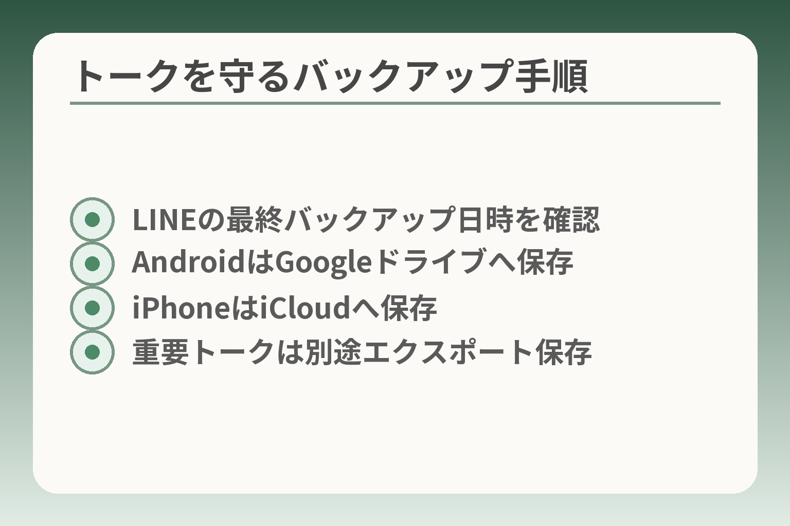 トークを守るバックアップ手順
