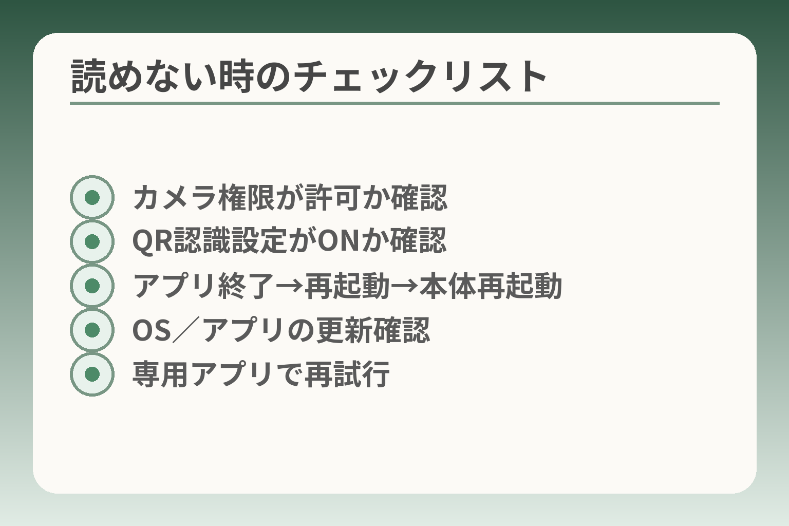 読めない時のチェックリスト