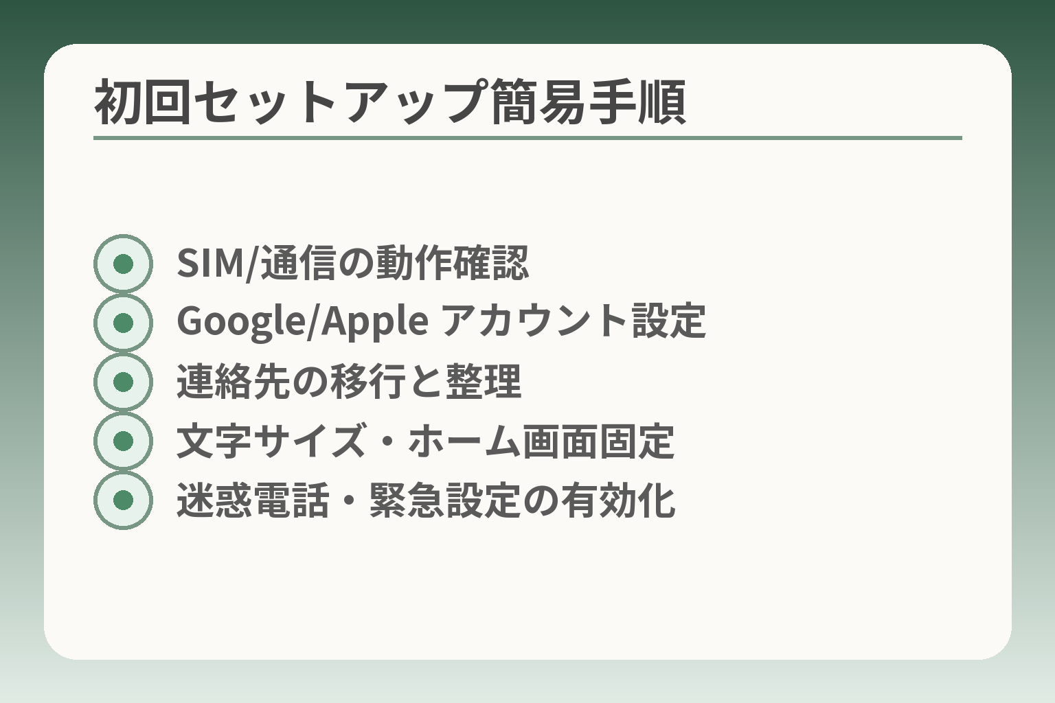 初回セットアップ簡易手順