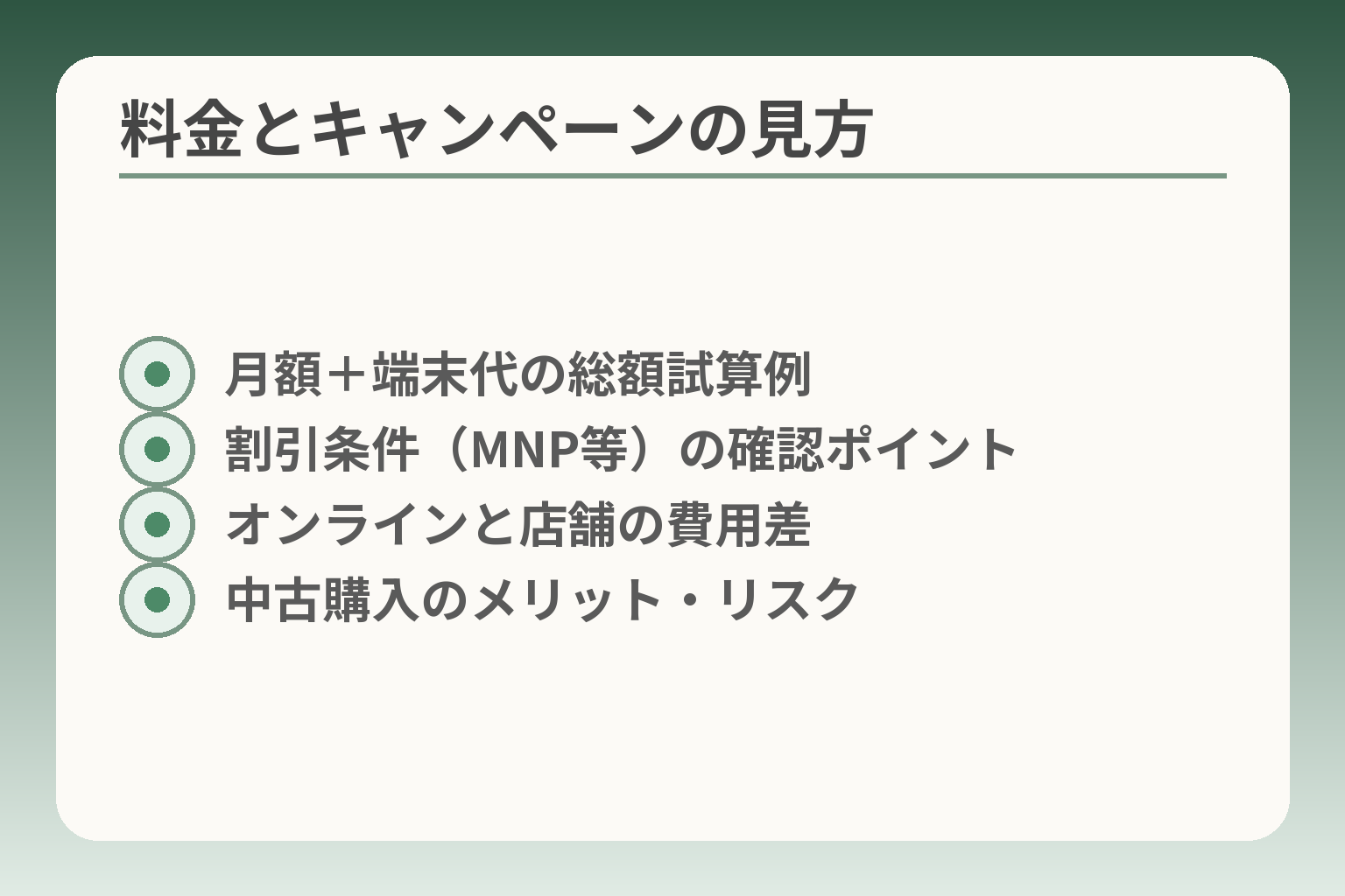 料金とキャンペーンの見方
