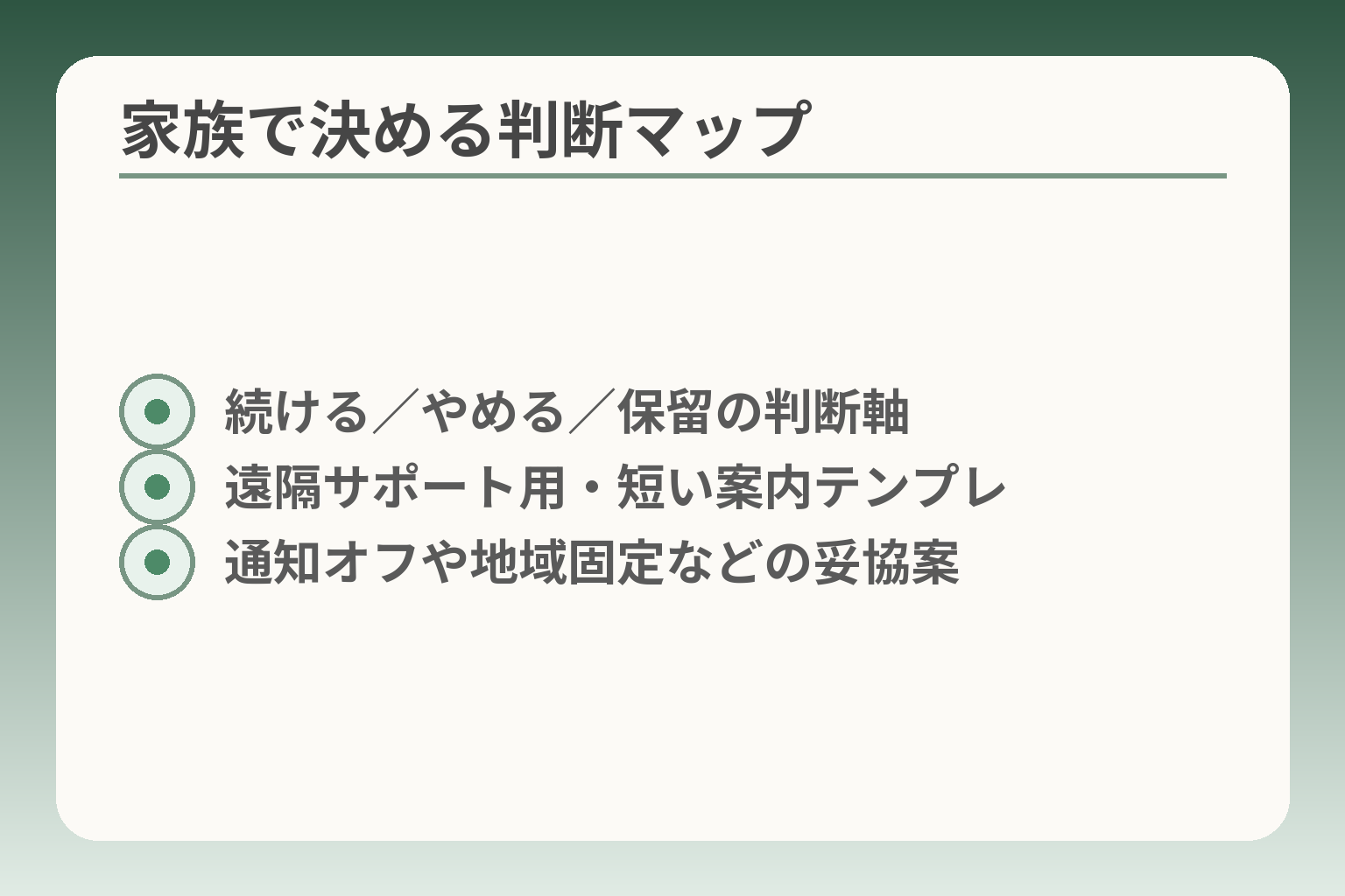 家族で決める判断マップ