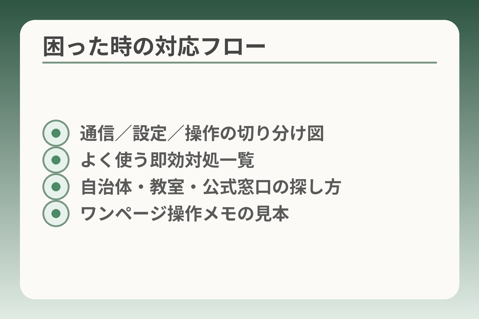 困った時の対応フロー