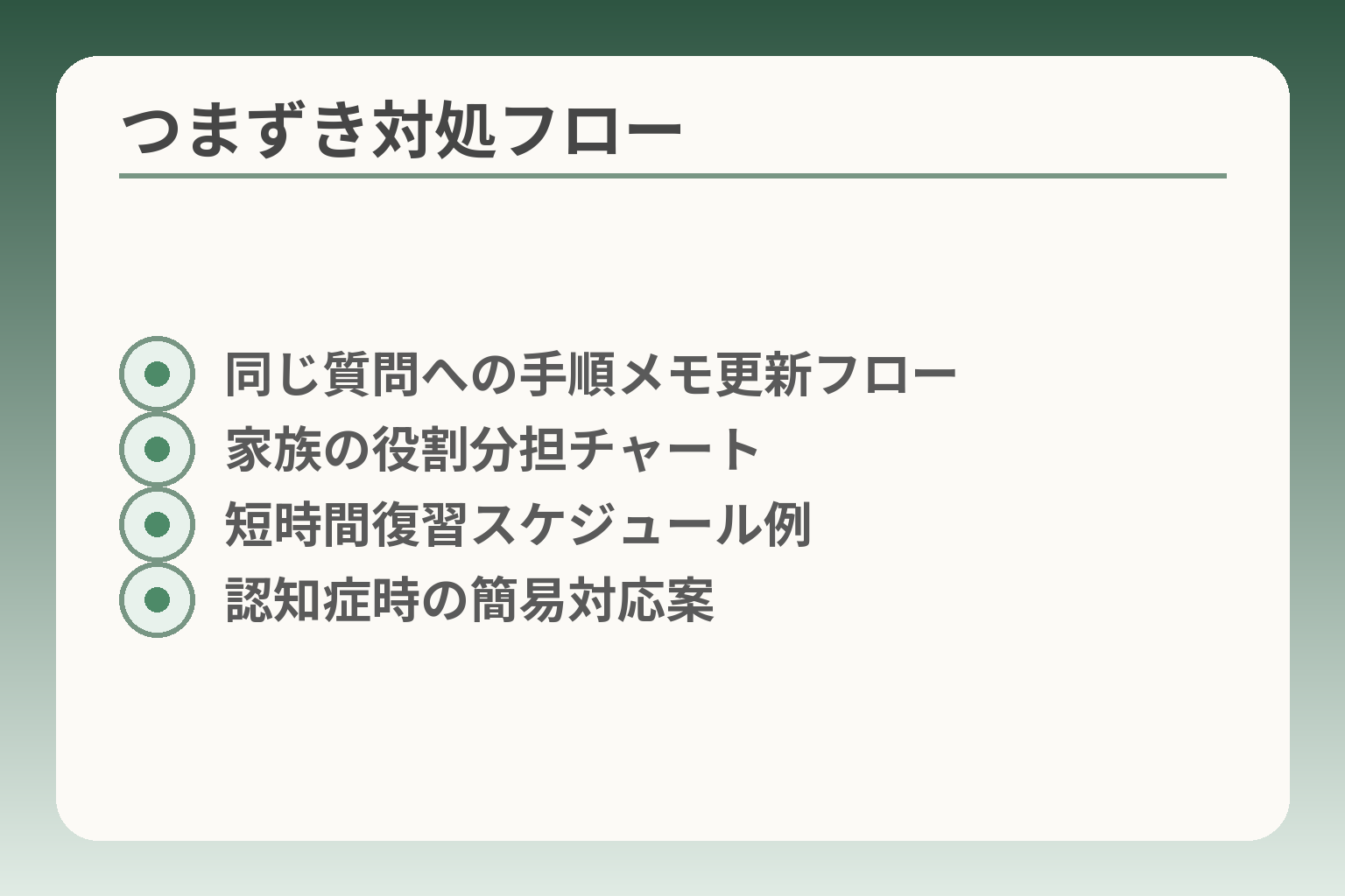 つまずき対処フロー