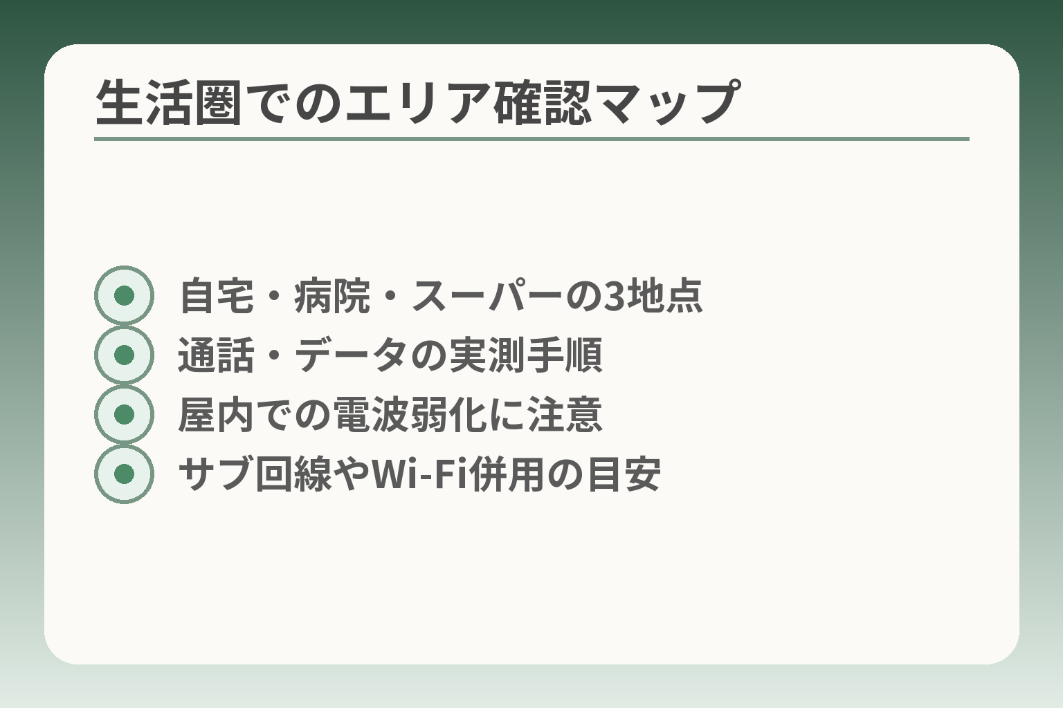 生活圏でのエリア確認マップ