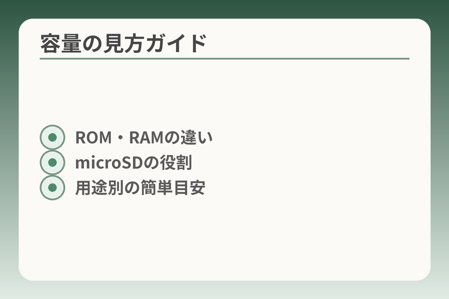 容量の見方ガイド