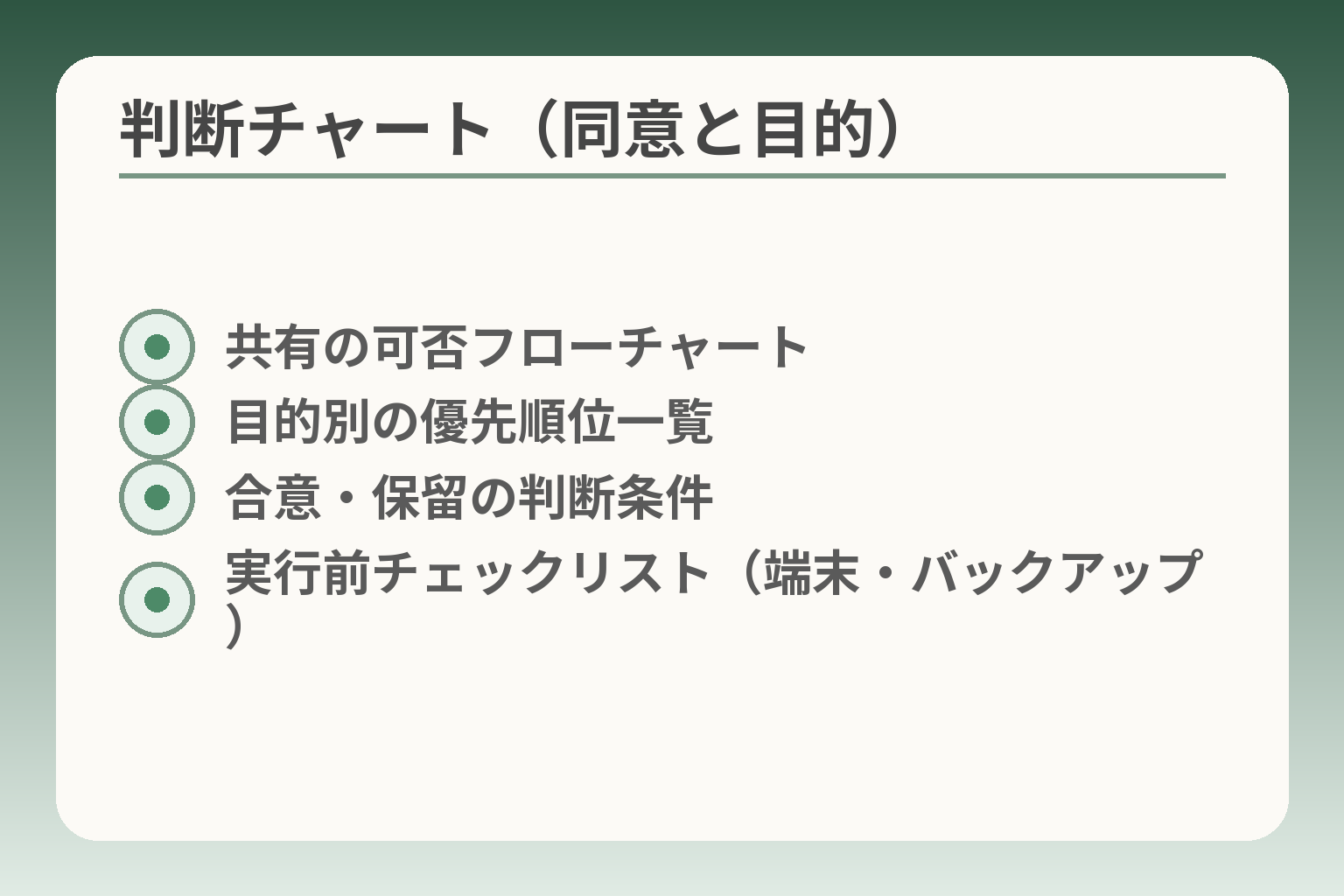 判断チャート（同意と目的）