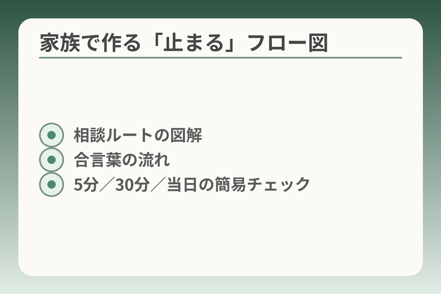 家族で作る「止まる」フロー図