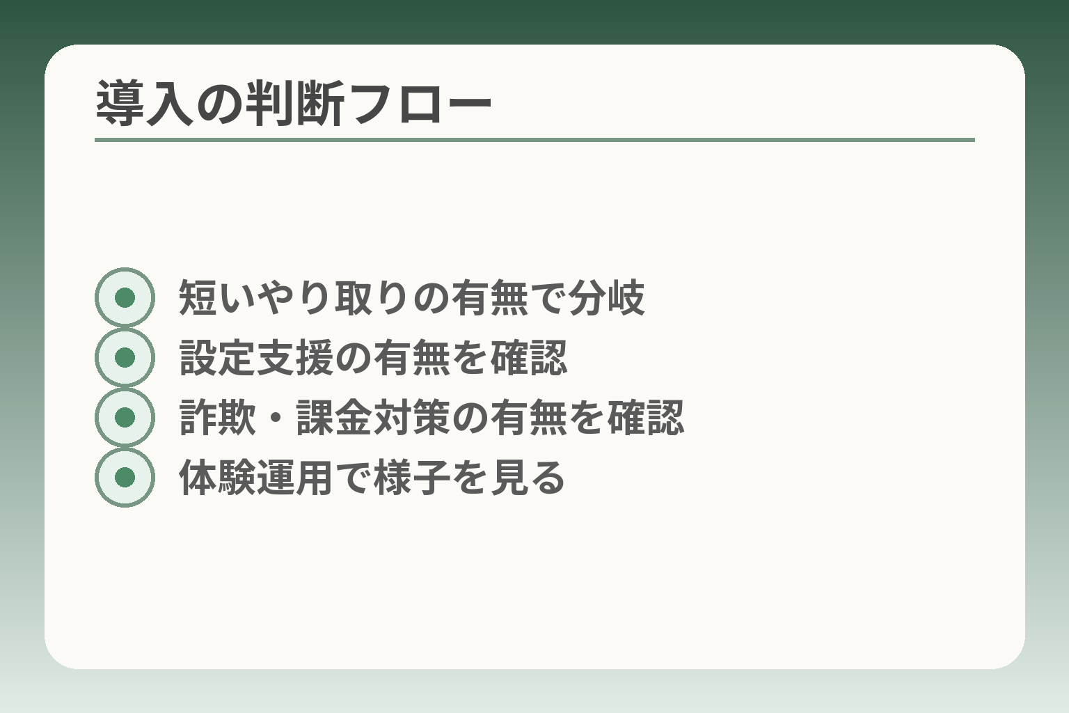 導入の判断フロー