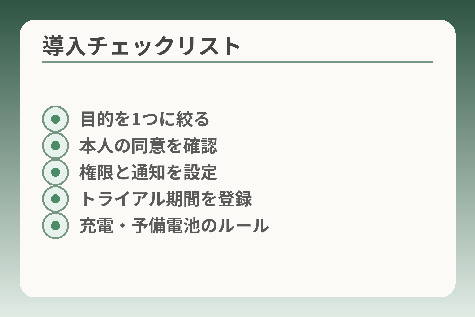 導入チェックリスト