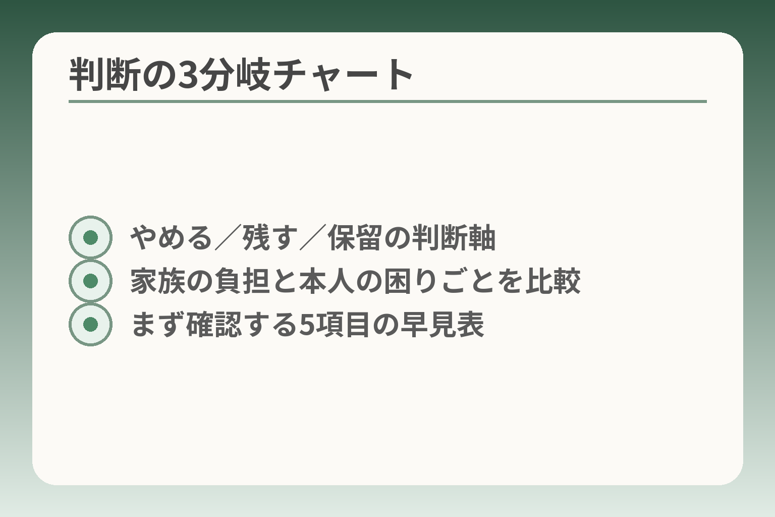判断の3分岐チャート