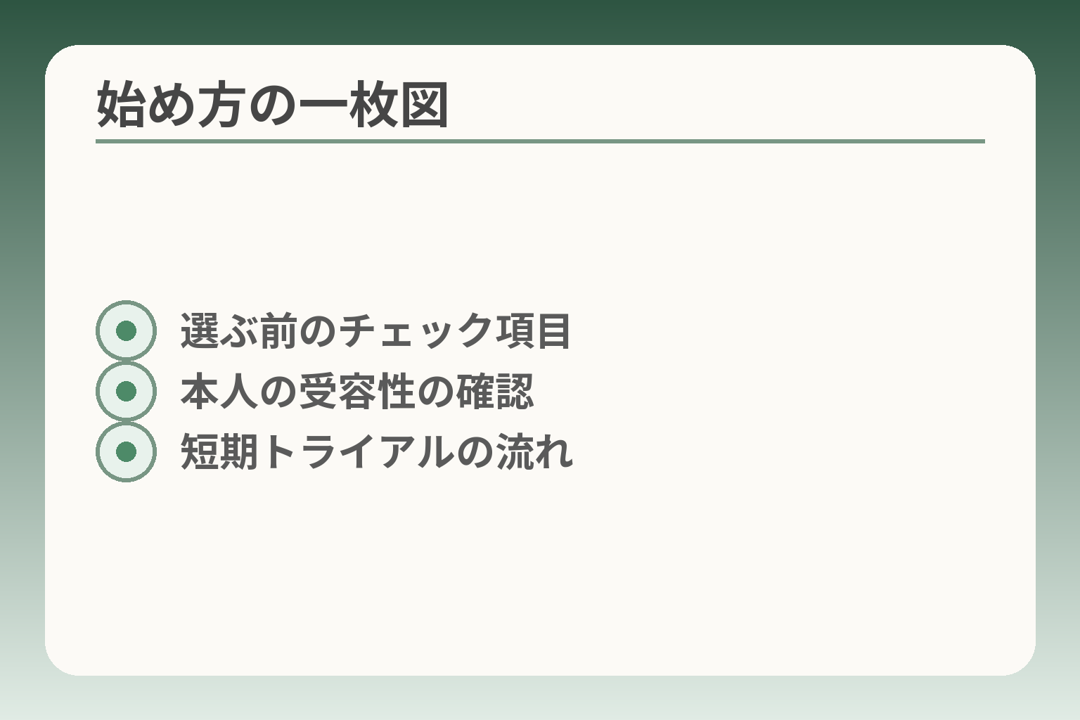 始め方の一枚図