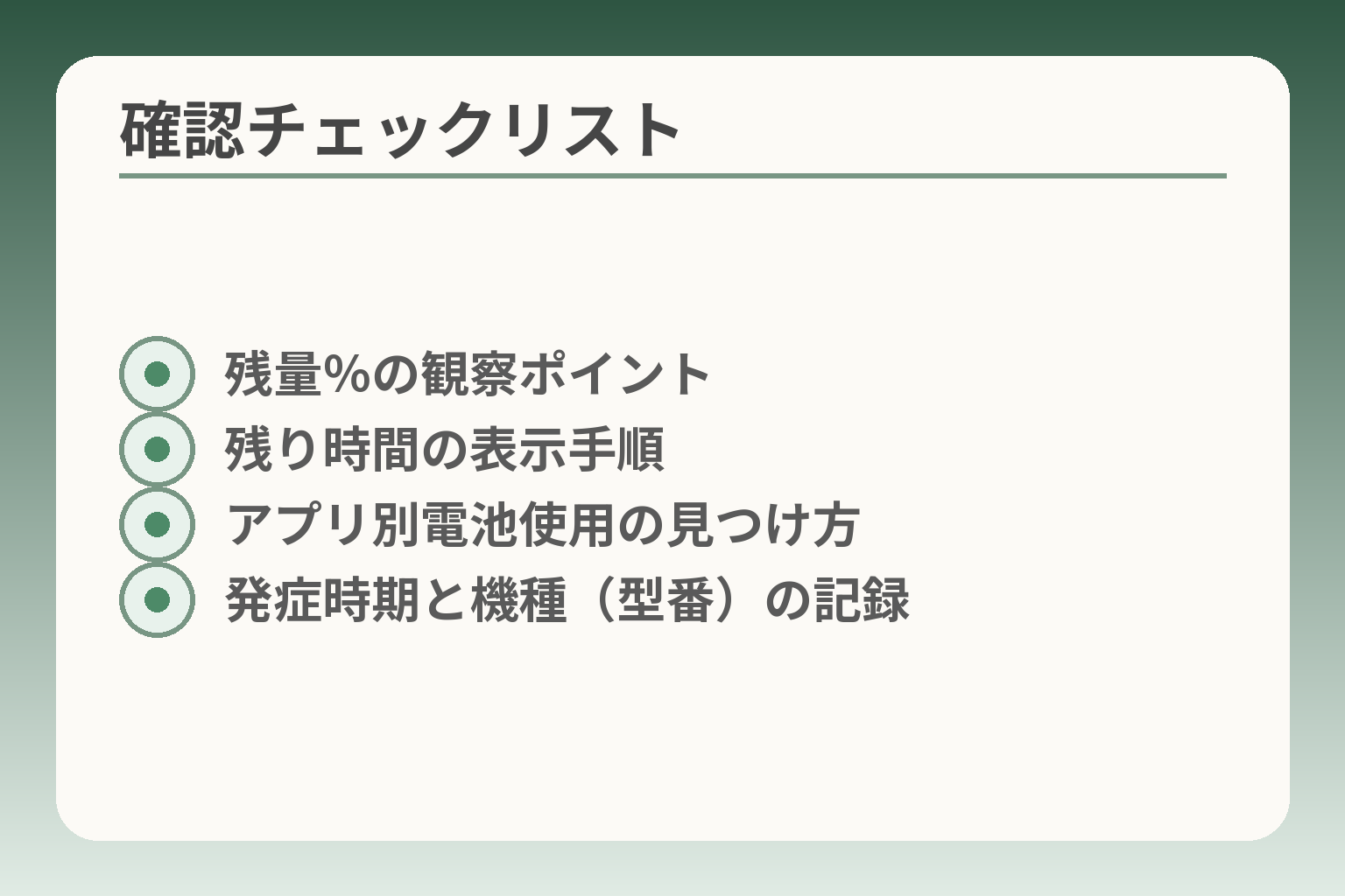 確認チェックリスト