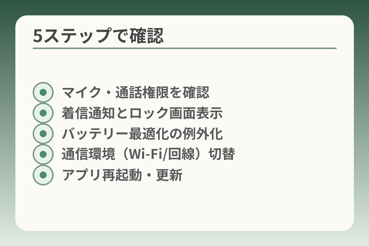 5ステップで確認